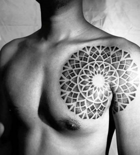 chest mandala tattoo1
