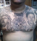 Family Chest Piece Tattoo Design for Men - Chest Piece Tattoos