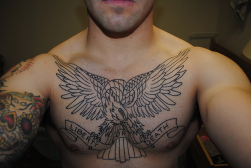 Eagle Chest Piece Tattoo Design Ideas for Men