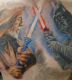 Star Wars Characters Chest Piece Tattoo Design for Men - Chest Piece Tattoos