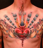 Awesome Heart Chest-piece Tattoo Design for Men - Chest Piece Tattoos
