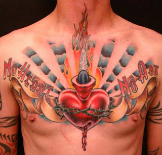 Awesome Heart Chest-piece Tattoo Design for Men – Chest Piece Tattoos