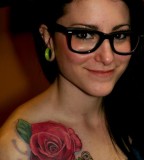 Beautiful Chest Rose Tattoo Design for Women 