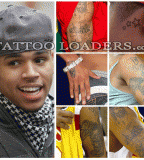 Various Shots of Chris Brown Tattoos - Celebrity Tattoos