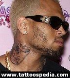 Chris Brown Neck Tattoos Pictures - Celebrity Tattoos