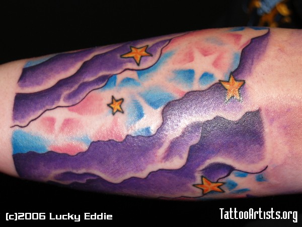 Cloud and Star Sleeve Tattoo - wide 6