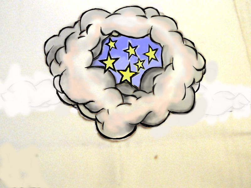 Tattoo Clouds And Stars Design