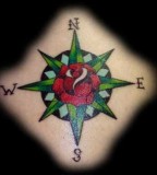 Tattoo With Compass And Rose As Main Ideas