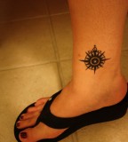 Foot Tattoo of Compass Rose