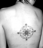 Rose Compass Tattoo - Back Tattoo Design