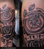 Tattoo Design Of Rose Tattoos / Compass Tattoos
