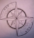 Tattoo Design of Compass Image