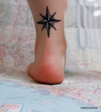 Back Leg Compass Rose Tattoo
