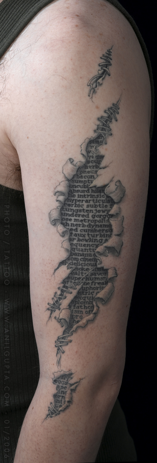 3D Brick Tattoo Design Art on Arm