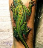 Awesome 3D Lizard Tattoo Design on Foot