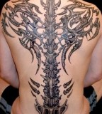 amazing 3D Bones Tattoo design on Back