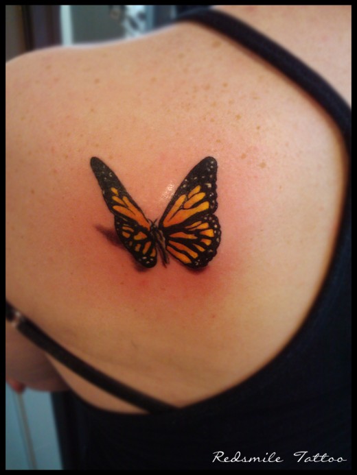 Cute 3d butterfly tattoo ideas