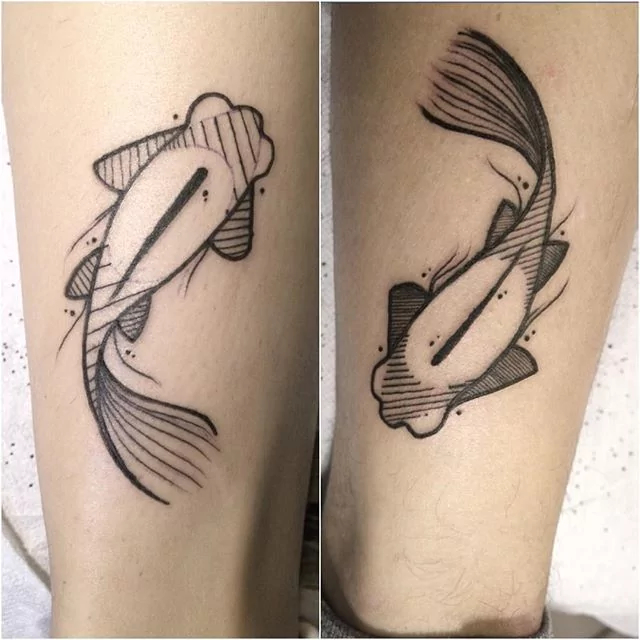 cool fish couple tattoo