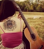 Design Moderne Music Themed Guitar Tattoos Collection Girls