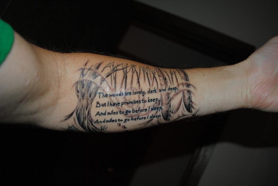 Arm / Sleeve “Deep Wood” Quote Tattoos for Men
