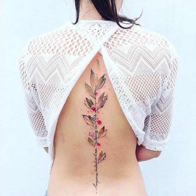cool spine tattoos for women