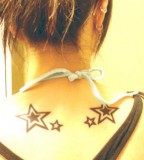 Cool Star Tattoos On Girls' Back