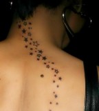 Back-Neck Stars Tattoo For Girls