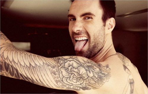 Celeb Adam Levine Upper Arm Tattoo