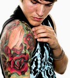 Upper Arm Meaningful Rose Tattoo Design