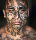 Bold Amazing Men Face Tattoo, Incredible!
