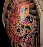 Big Koi Fish Tattoo on Right Upper Arm