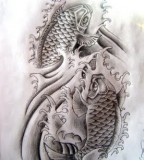 Koi Fish Tattoo Designs Black And White Sample