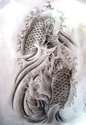 Koi Fish Tattoo Designs Black And White Sample