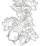 Tatto Abstrak Black Koi Fish Tattoo
