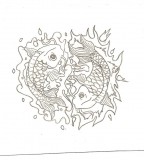 Water And Fire Koi Fish Tattoo Design 