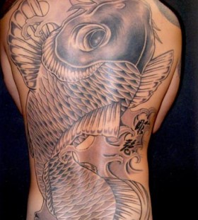 Full Back Piece Japanese Koi Coy Fish Tattoo Design