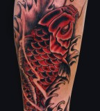 Jamie Lee Parker Red Koi Coy Fish Tattoo Design