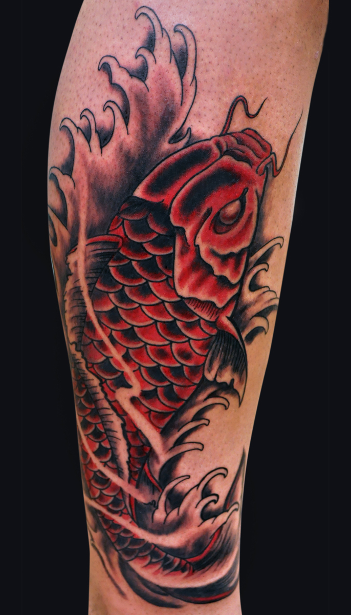 Jamie Lee Parker Red Koi Coy Fish Tattoo Design