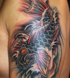 Gallant Koi Coy Fish Tattoo Design Photo