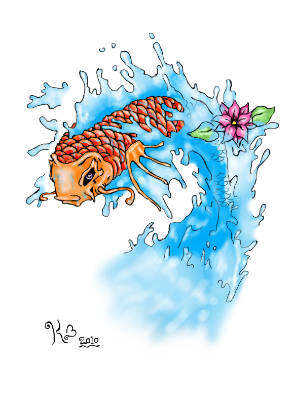 Orange Koi Coy Fish Tattoo Design Sketch by Girfreak8 On Deviantart