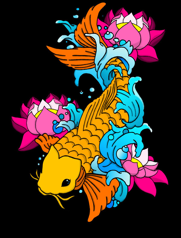 Orange Colored Koi Fish Tattoo Design By Lebunker on Deviantart