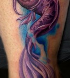 Awesome Purple Colored Koi Coy Fish Tattoo Design Picture