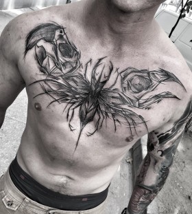 crab-chest-tattoo-by-ineepine