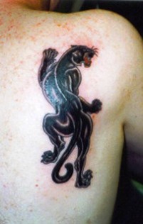 Crawling Panther Back Tattoo