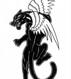 Black Panther with Wings Tattoo