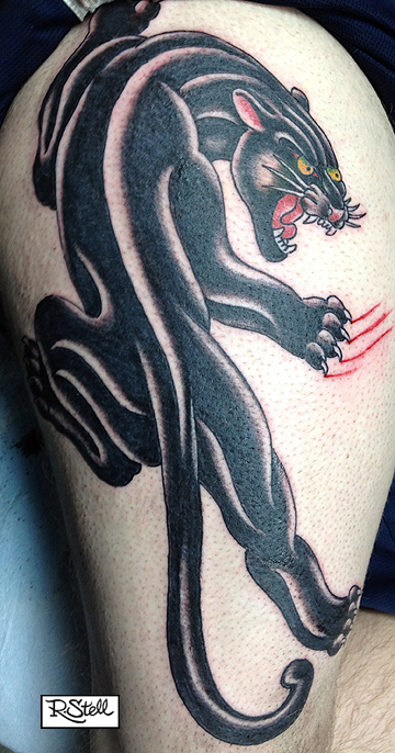 Awesome Panther Flash Tattoo