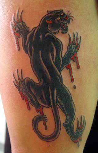 Black Panther Tattoo Scratch and Blood