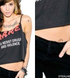 Celeb: Christina Perri's Cute Tiny Crescent Moon Tattoo on Her Belly