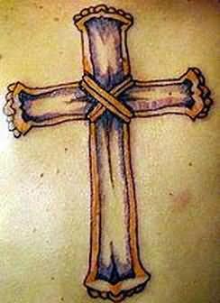 Crown Cross Wooden tattoos