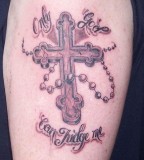 Makems Cross With Praying Hands Tattoo Graphic